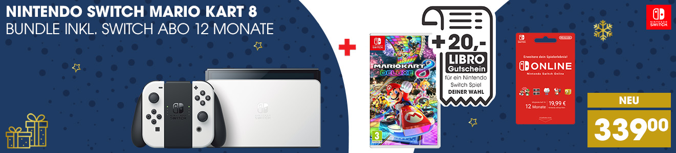 Nintendo Switch OLED inkl. Marion Kart 8 Deluxe kaufen & 20€ Gutschein sichern