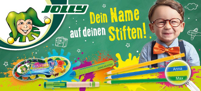 Personalisierbare JOLLY Artikel - Dein Name auf deinen Stiften!