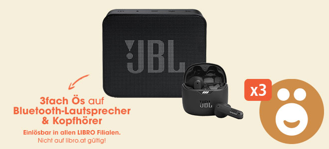 3fach Ös auf Bluetooth-Lautsprecher & Kopfhörer - Einlösbar in allen Filialen. Nicht auf libro.at gültig!