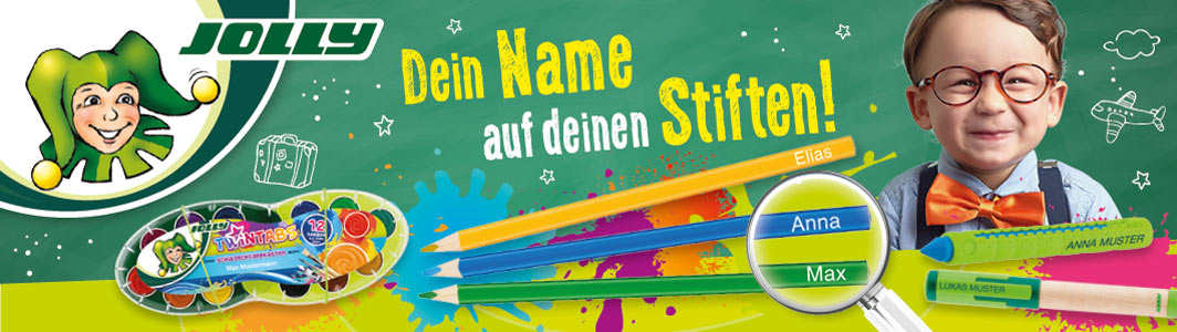 Dein Name auf deinen Stiften mit der JOLLY Personalisierung